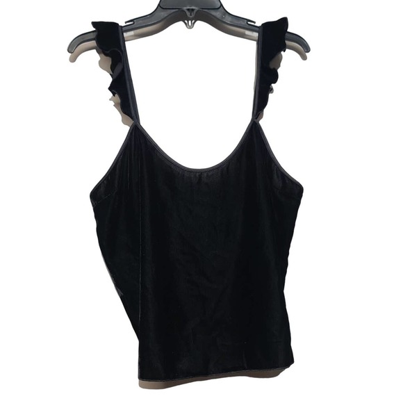 Victoria’s Secret Velvet Ruffle Cami Black NWT Medium - Picture 2 of 4